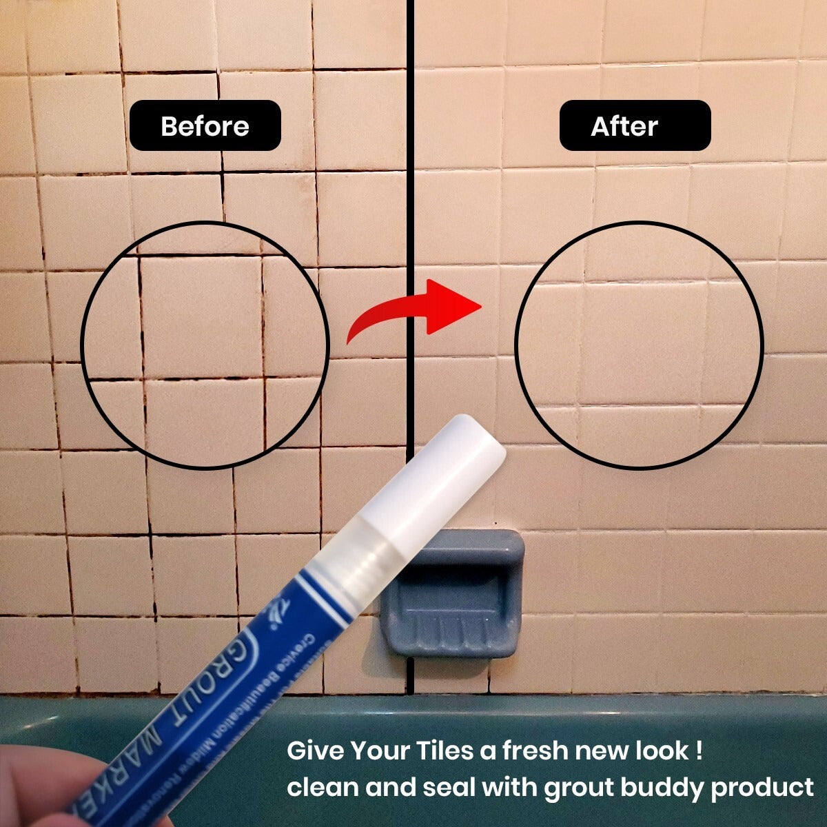 Gray- 3 PACK Grout buddy grout color-sealer pen- Waterproof-mildew proof- Gray