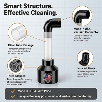 AC Drain Line Vacuum Attachment – Universal AC Condensate Line Cleaner Tool – Heavy Duty Shop Vac Adapter for Unclogging HVAC Drains – Made